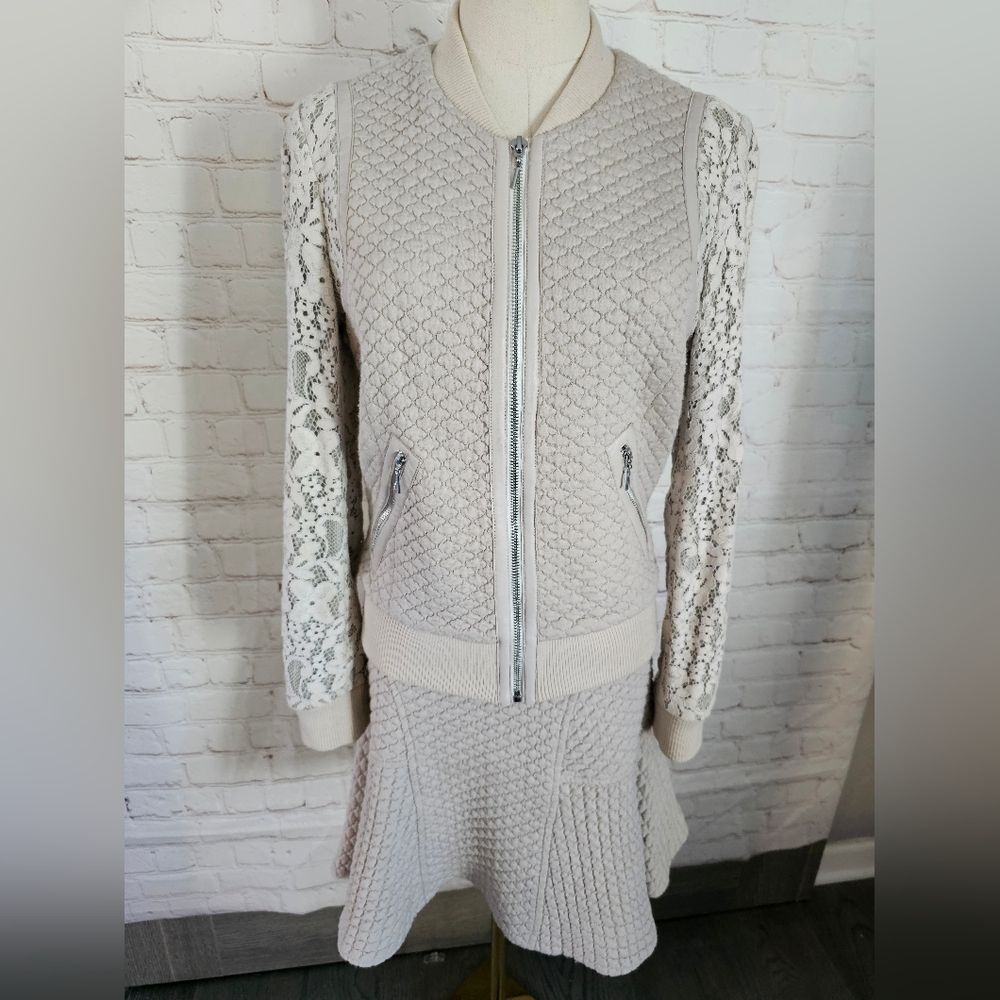 Rebecca Taylor Quilted & Lace Bomber w/ Coordinating Skirt | Size 2-4 | EUC - Picture 8 of 16